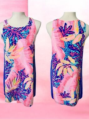 Lilly Pulitzer Jackie Silk Dress Off The Grid XS EUC